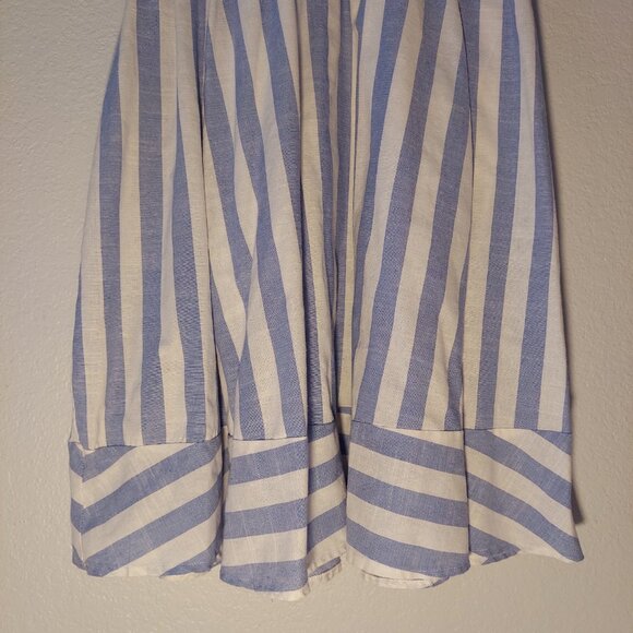 Suzy Shier Blue & White Striped Sleeveless Midi Dress | 100% Wool | Size S - Picture 6 of 8